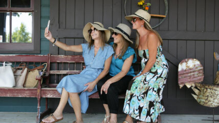 A group of women posing for a picture in Niagara-on-the-Lake.