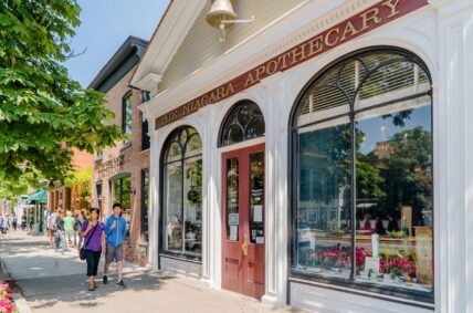 The exterior of the Niagara Apothecary in Niagara-on-the-Lake.