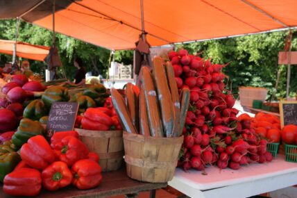 Local produce being sold at a market in Niagara-on-the-Lake.