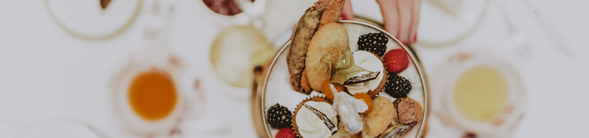 Delicate dessert display available in the Drawing Room of Prince of Wales