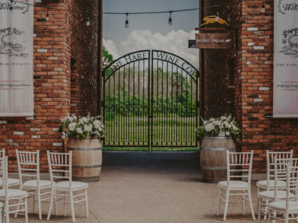 The gates to The Hare Wine Co. in Niagara-on-the-Lake.