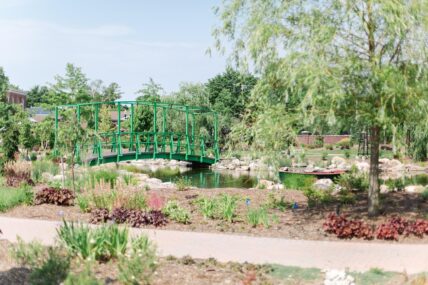 The bridge in The Gardens at Pillar and Post in Niagara-on-the-Lake.