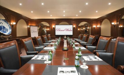 A fully-equipped meeting room at the Prince of Wales hotel in Niagara-on-the-Lake.