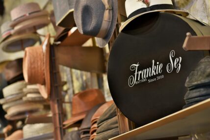 Hats on display in Frankie Sez Hatters in the Niagara Benchlands.