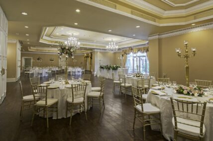 A fall wedding inside the Imperial Ballroom at Queen’s Landing in Niagara-on-the-Lake.