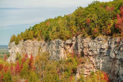 The Niagara Escarpment during the fall season.