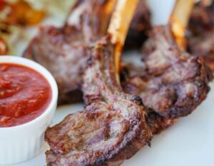 Chimichurri Grilled Lamb Chops & Blonde Endive Salad