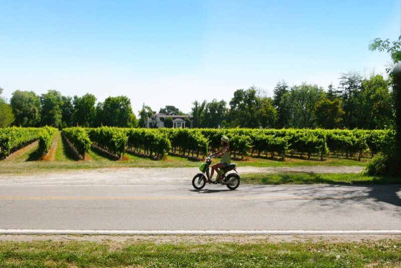 A person participating in adventure activities in Niagara on the Lake