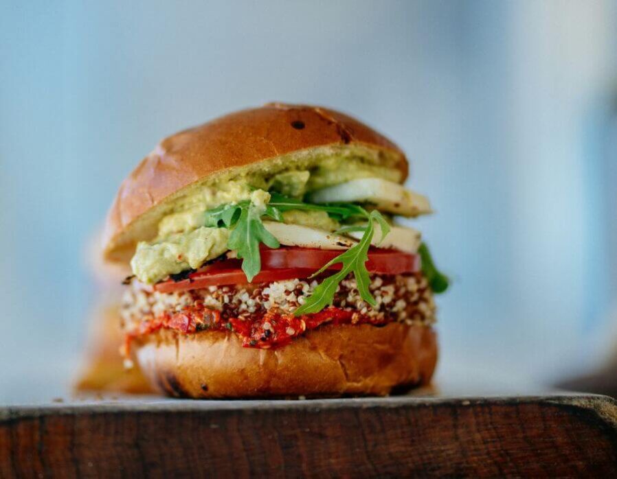 Spring Pea Veggie Burger Recipe from Vintage Hotels.