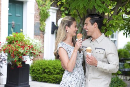 A couple sharing a unique experience in the Niagara Benchlands.