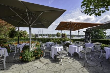 The outdoor patio at the Tiara Restaurant in Niagara-on-the-Lake.