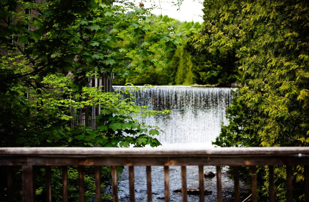 The waterfall at Millcroft Inn & Spa in Caledon, Ontario.