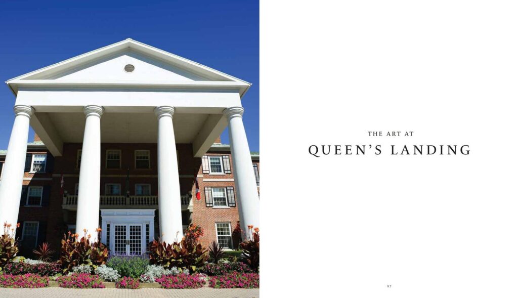 The Queen’s Landing section of the Vintage Hotels Art Collection Book.