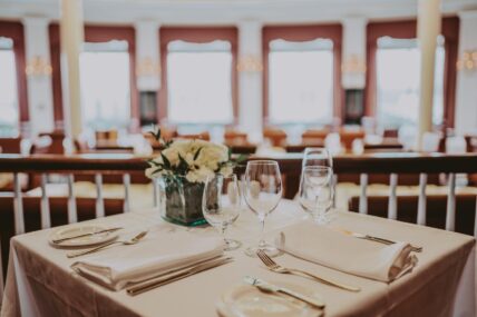 A romantic table set up at Tiara Restaurant in Niagara-on-the-Lake.