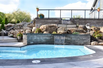 The hot spring pools at Millcroft Spa in Caledon, Ontario.