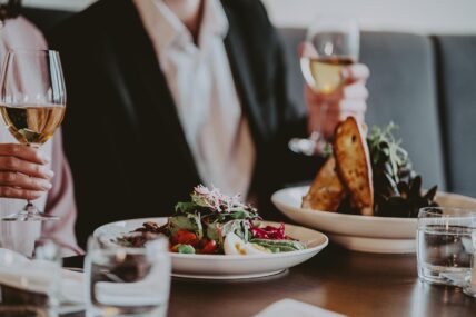 A couple dining at Inn On The Twenty Restaurant in Jordan Village, Ontario.